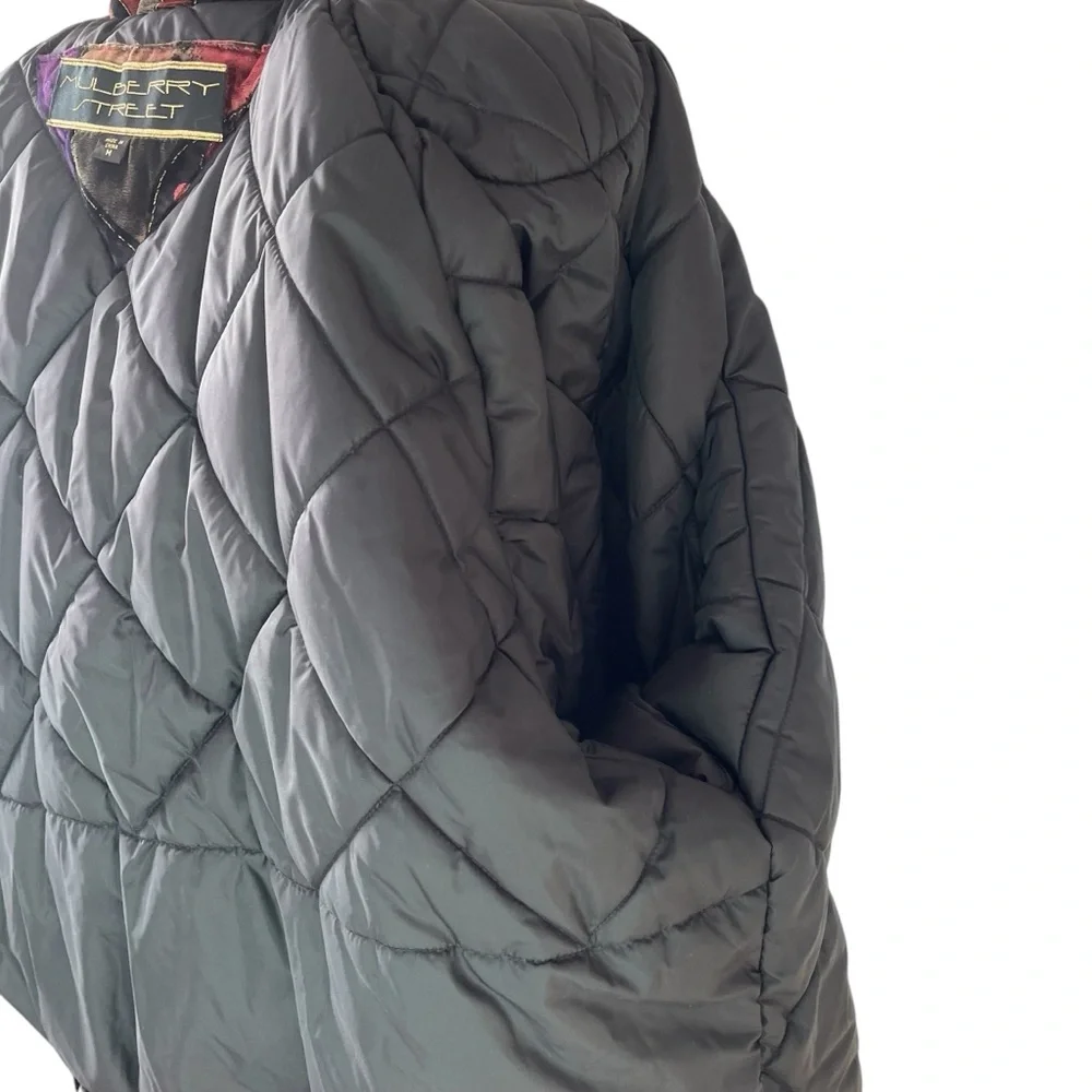 Vintage velvet Mulberry Street insulated winter coat M multicolor jewel tones - Picture 16 of 16